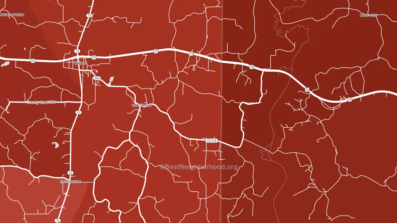 Chalybeate, MS block-group political-lean map