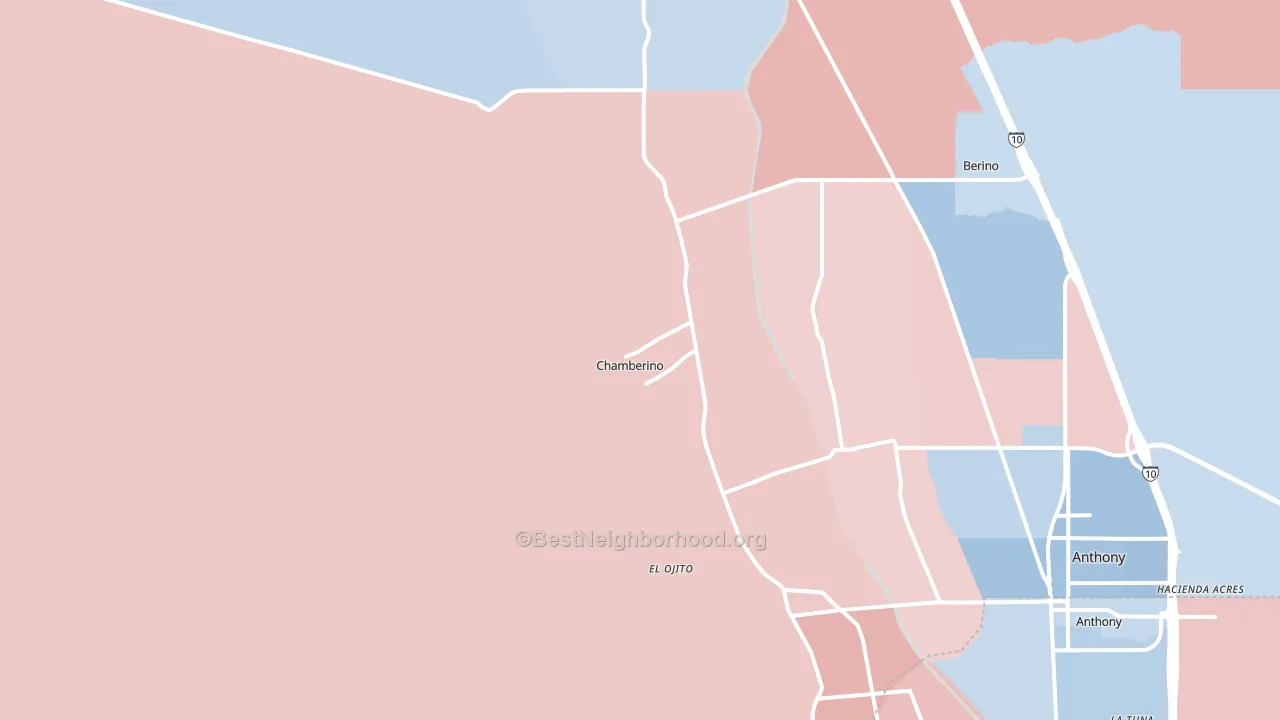 Chamberino, NM block-group political-lean map