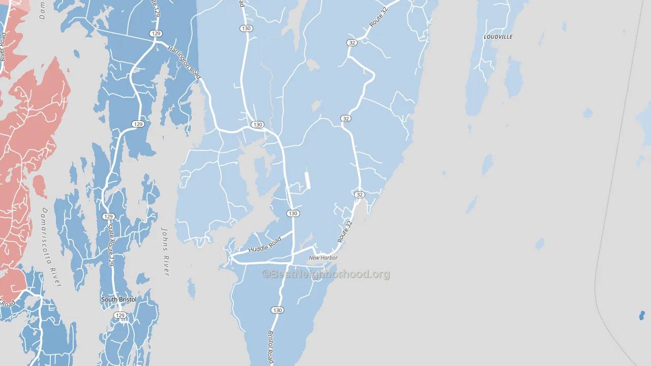 Chamberlain, ME block-group political-lean map