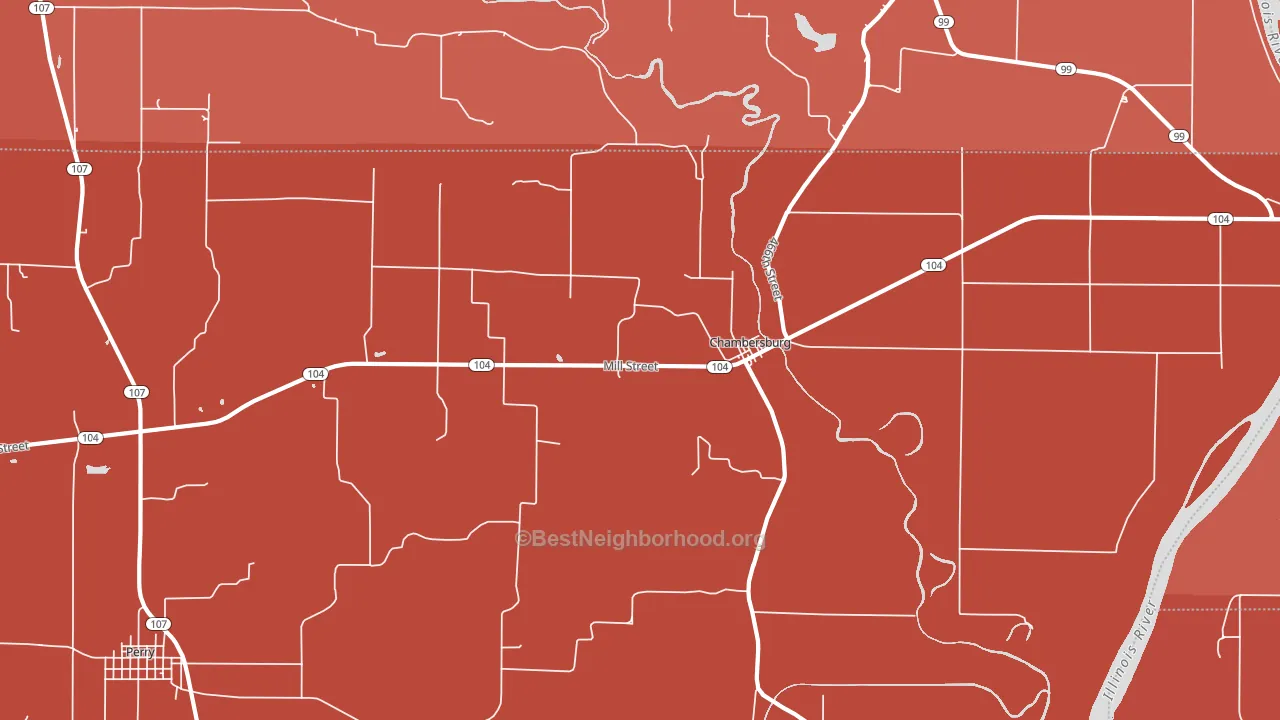 Chambersburg, IL block-group political-lean map
