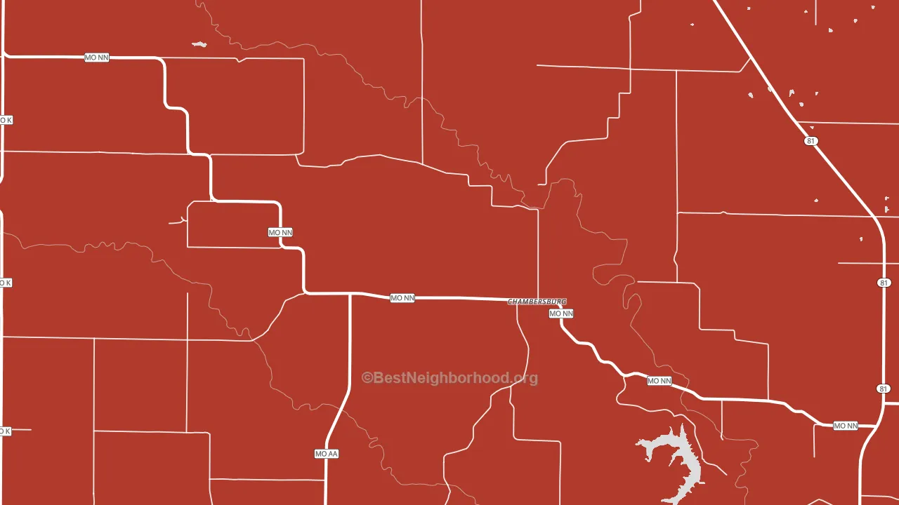 Chambersburg, MO block-group political-lean map