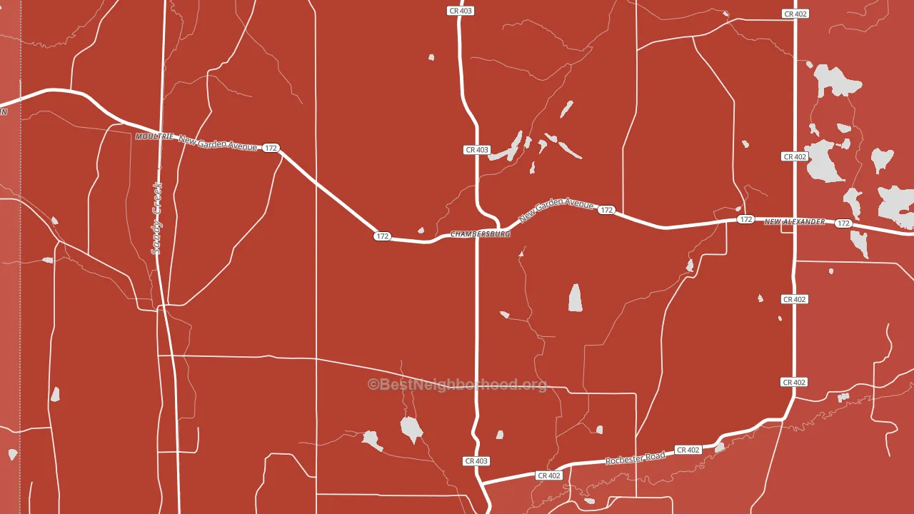 Chambersburg, OH block-group political-lean map