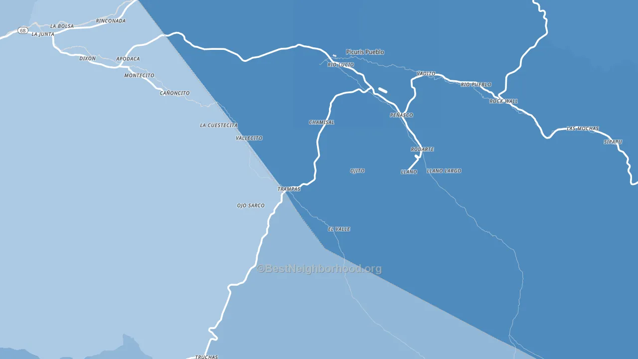 Chamisal, NM block-group political-lean map