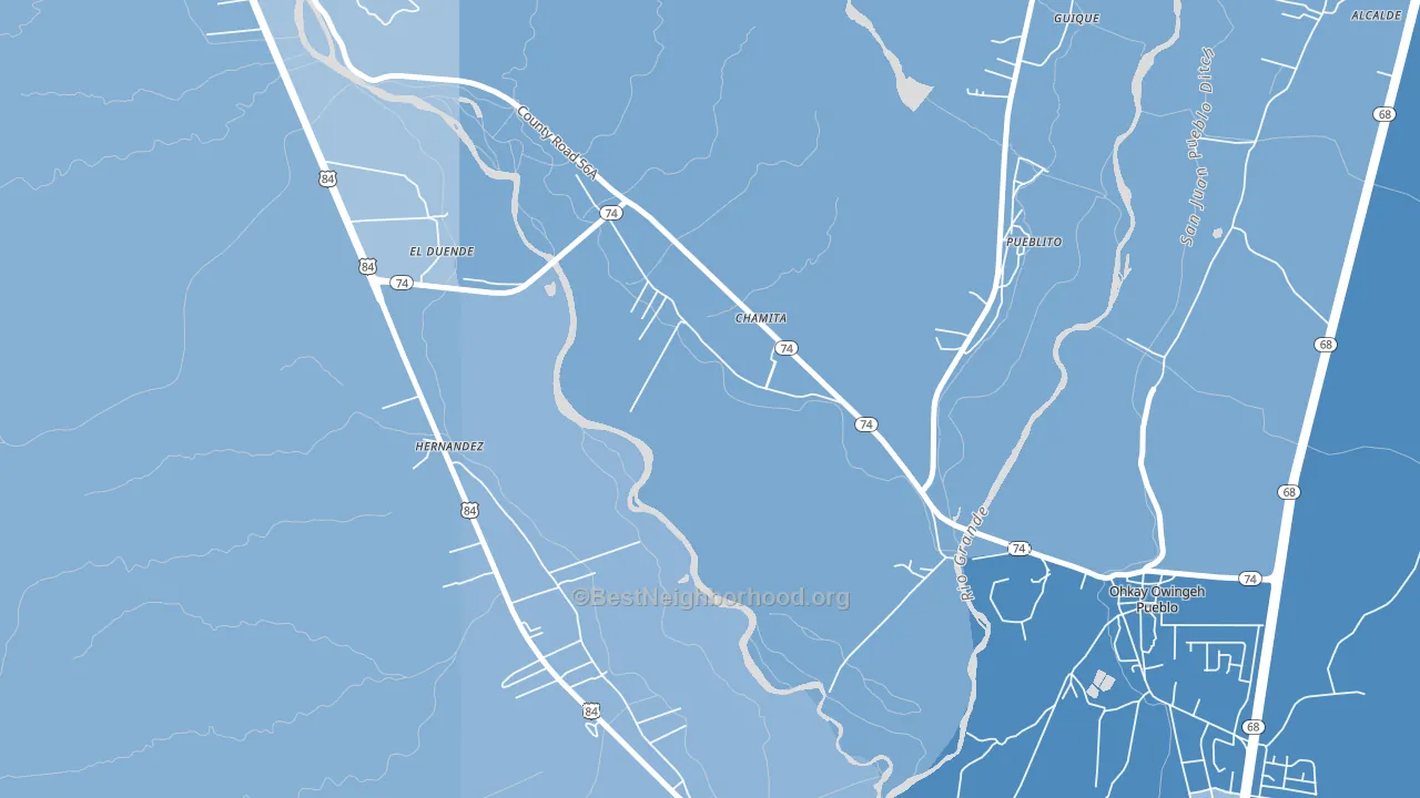 Chamita, NM block-group political-lean map