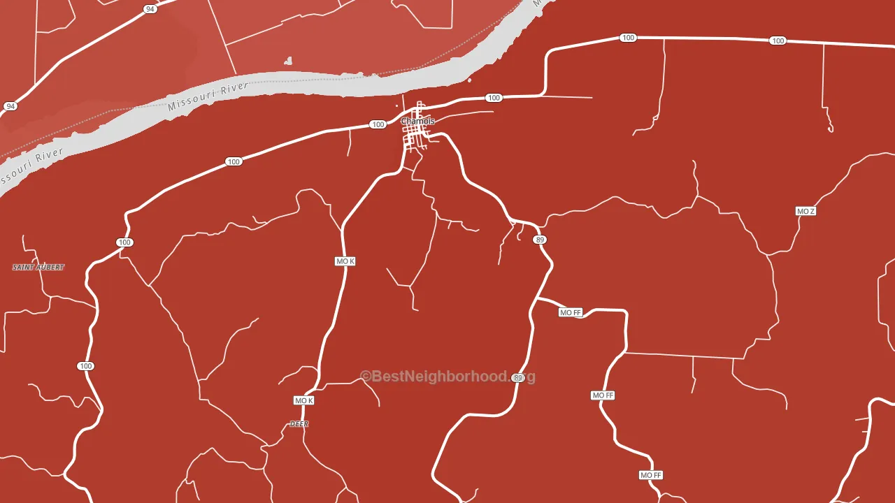 Chamois, MO block-group political-lean map