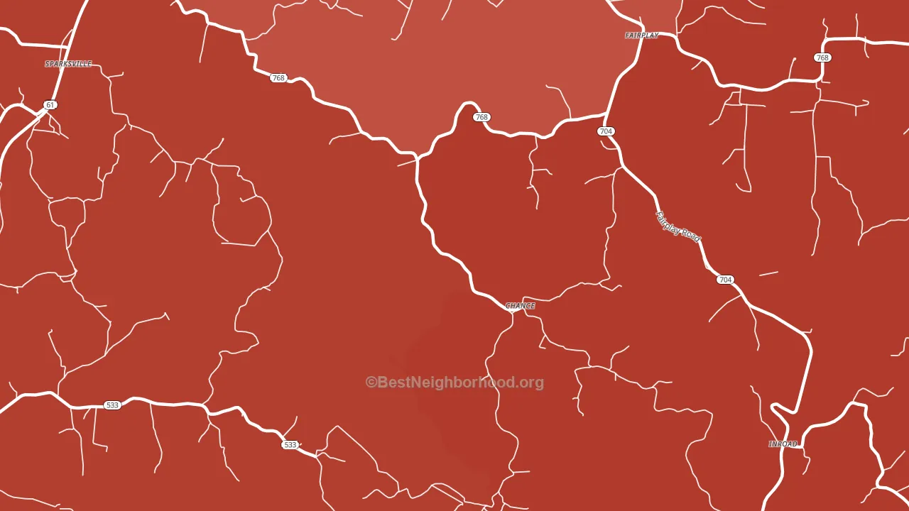Chance, KY block-group political-lean map