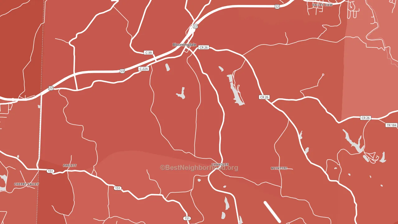 Chandler, OH block-group political-lean map