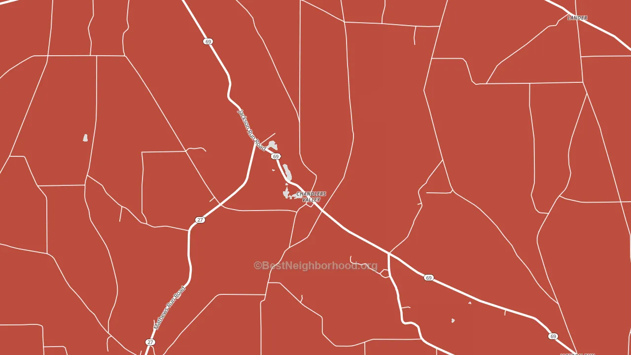 Chandlers Valley, PA block-group political-lean map