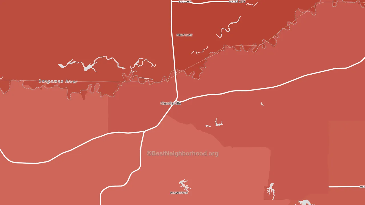 Chandlerville, IL block-group political-lean map