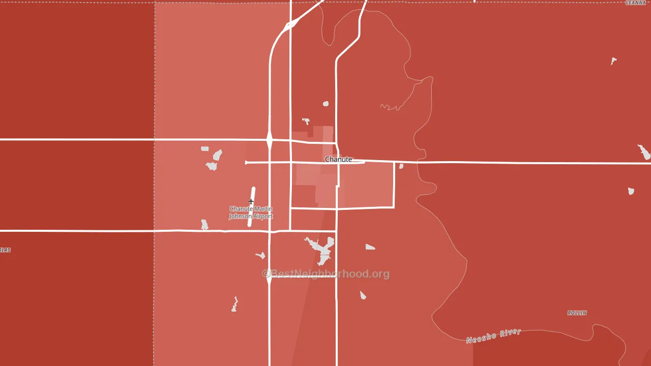 Chanute, KS block-group political-lean map