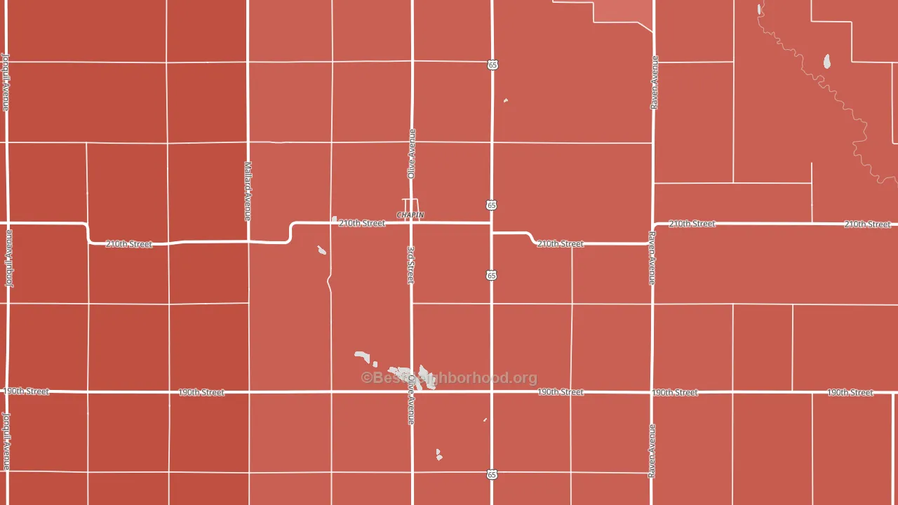 Chapin, IA block-group political-lean map