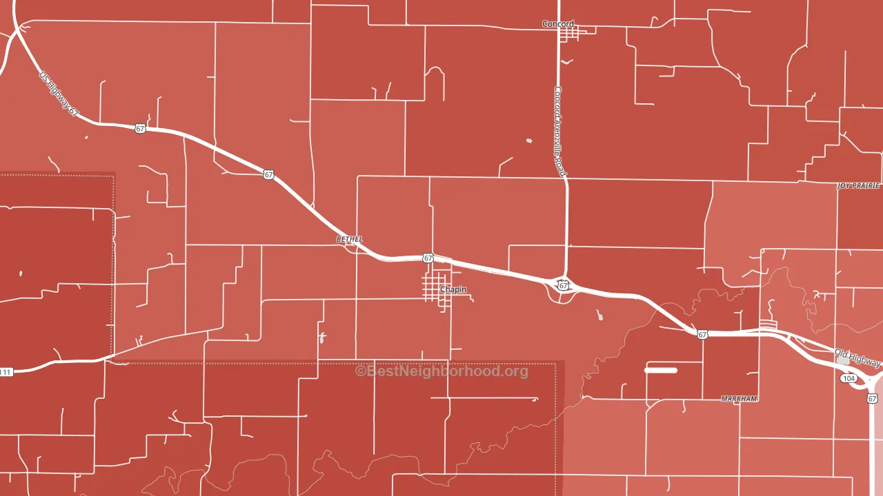 Chapin, IL block-group political-lean map