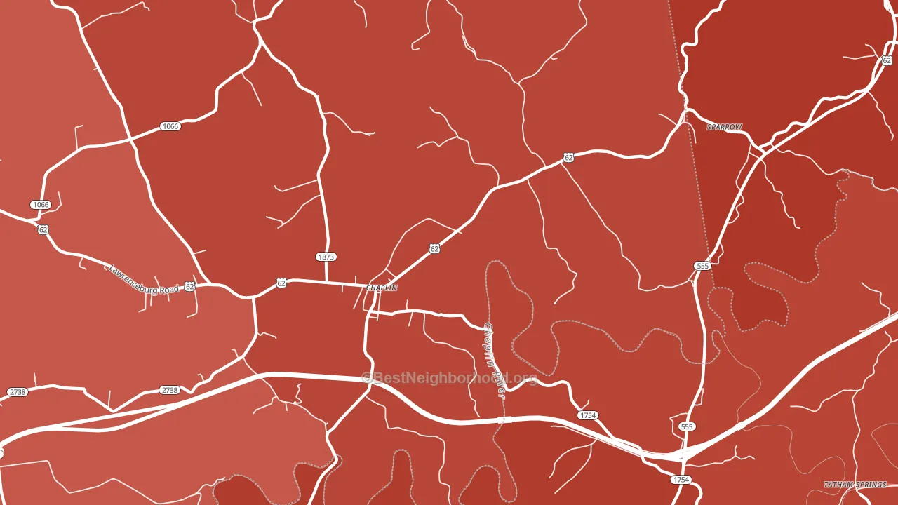 Chaplin, KY block-group political-lean map