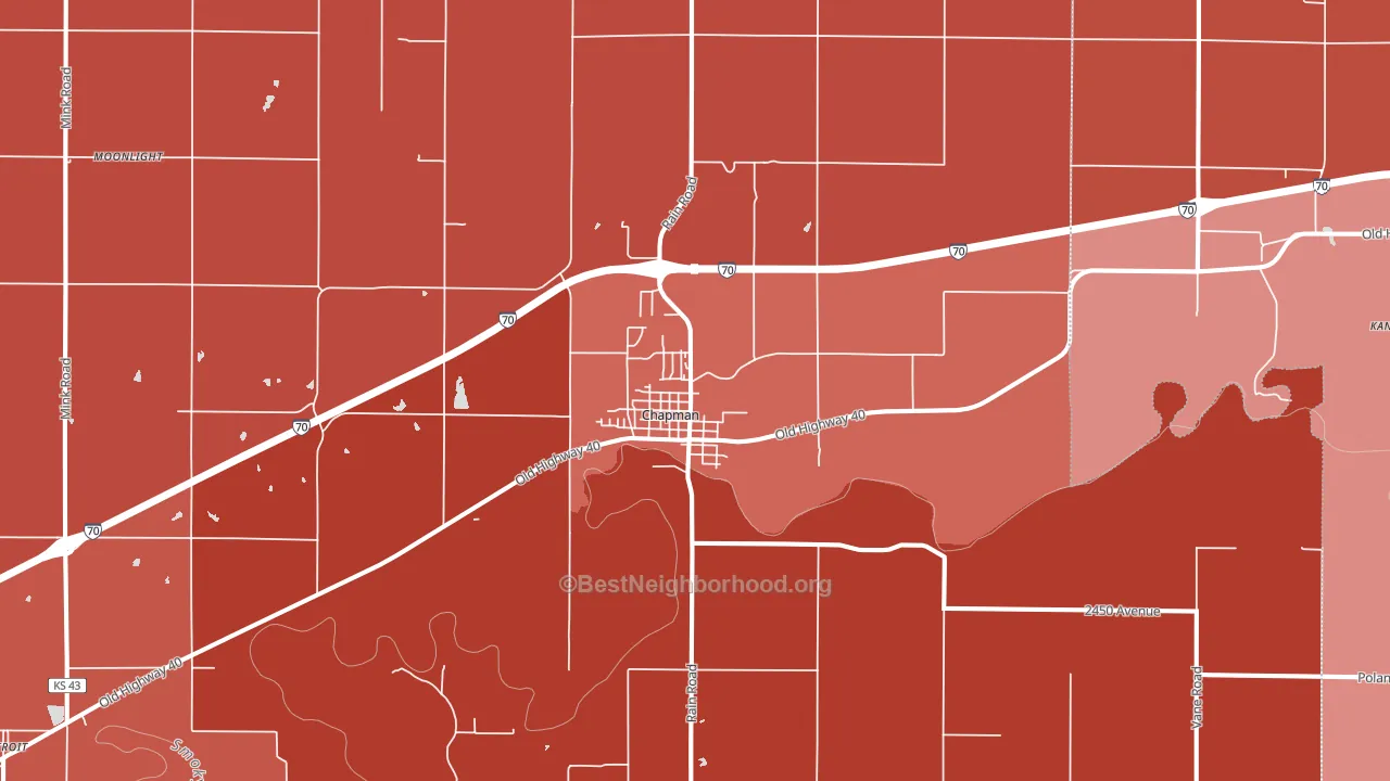Chapman, KS block-group political-lean map