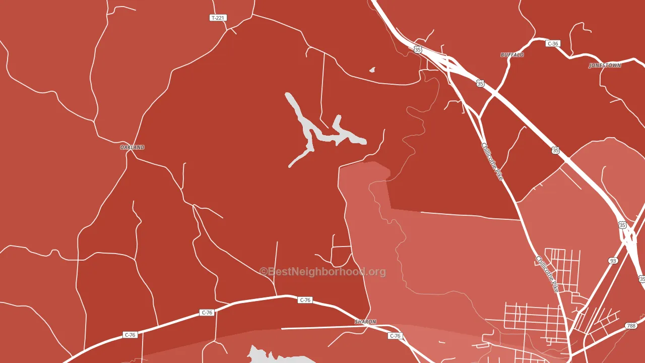 Chapmans, OH block-group political-lean map