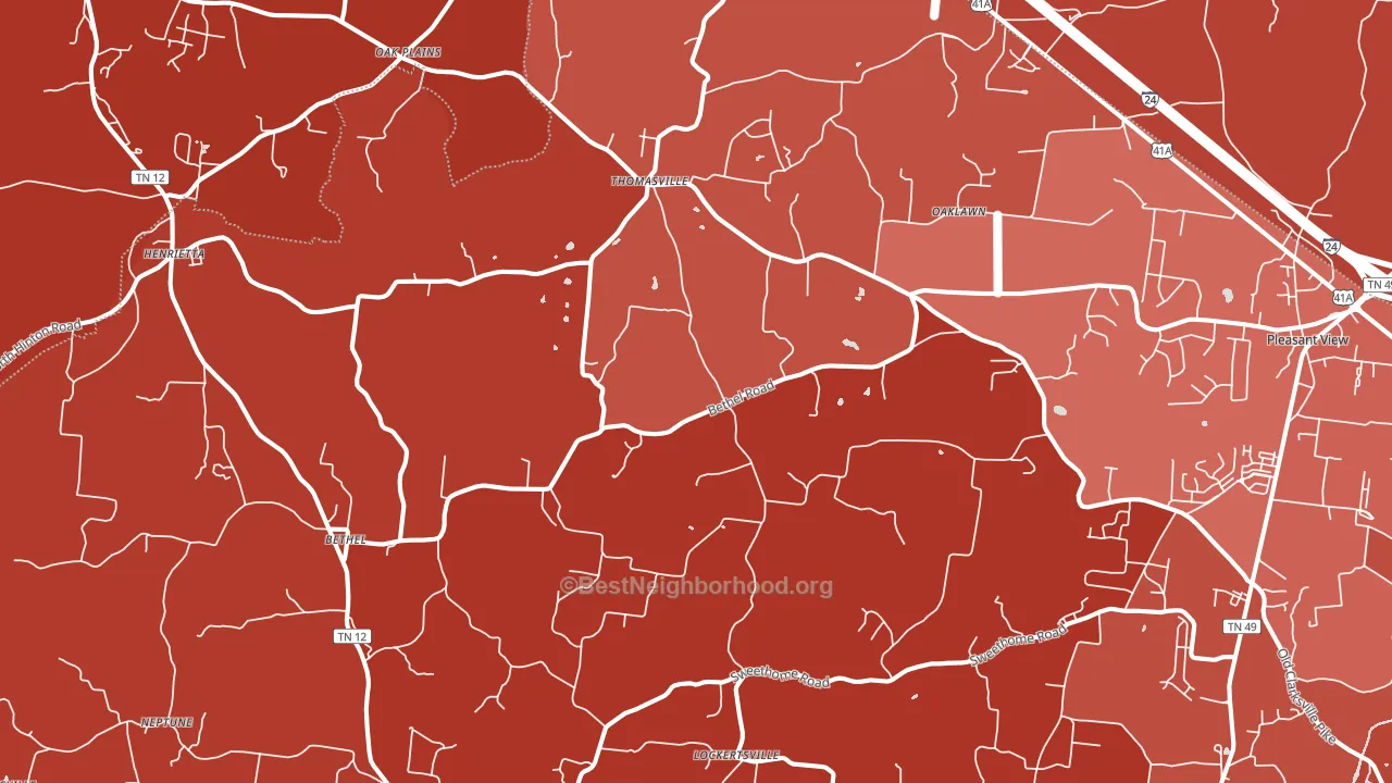 Chapmansboro, TN block-group political-lean map