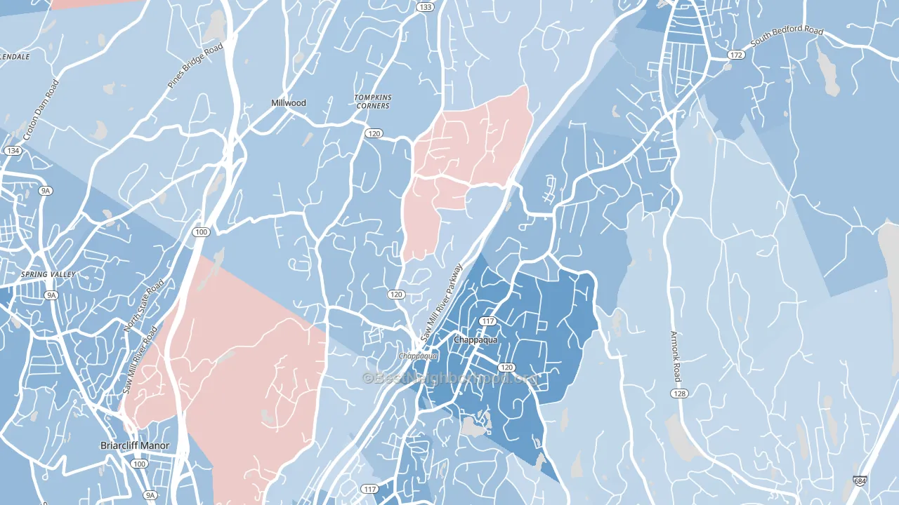 Chappaqua, NY block-group political-lean map