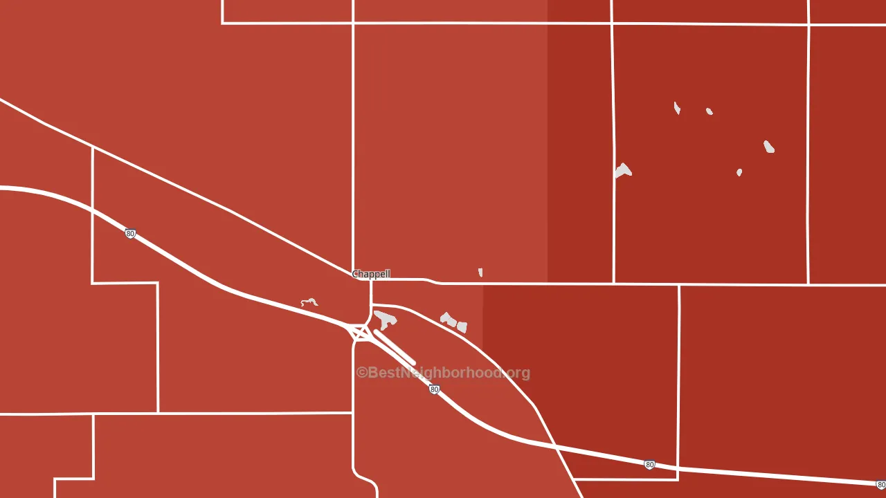 Chappell, NE block-group political-lean map