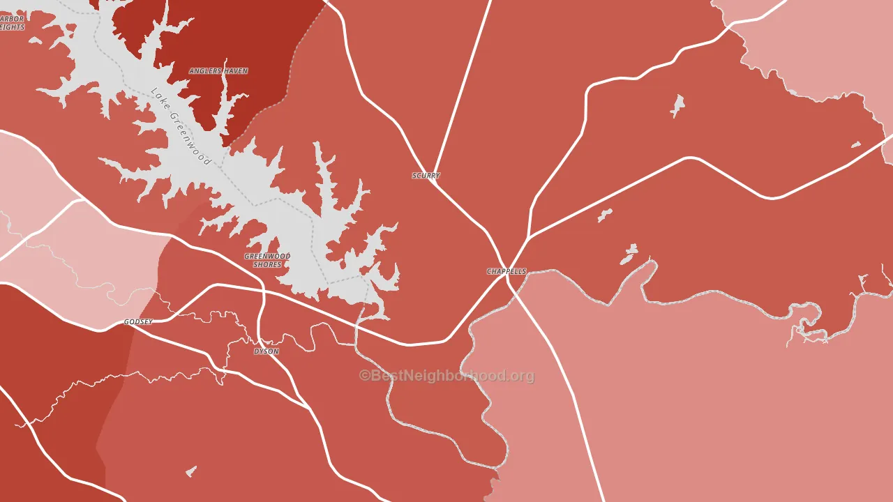 Chappells, SC block-group political-lean map