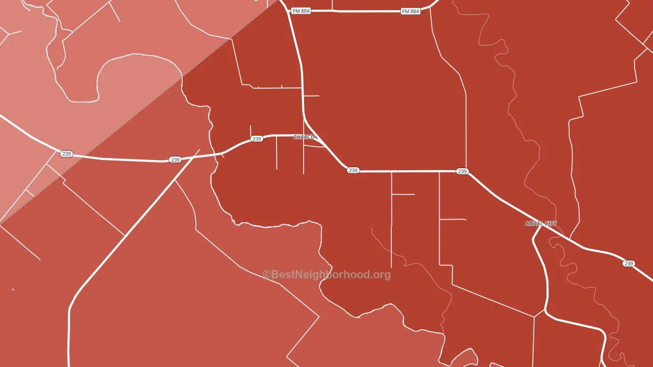Charco, TX block-group political-lean map