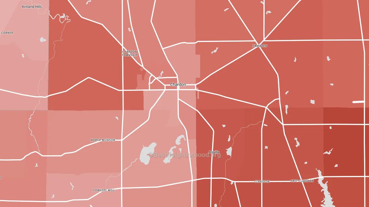Chardon, OH block-group political-lean map
