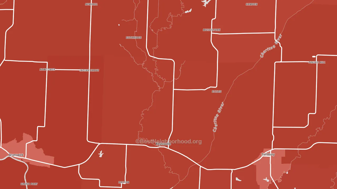 Chariton County, MO block-group political-lean map