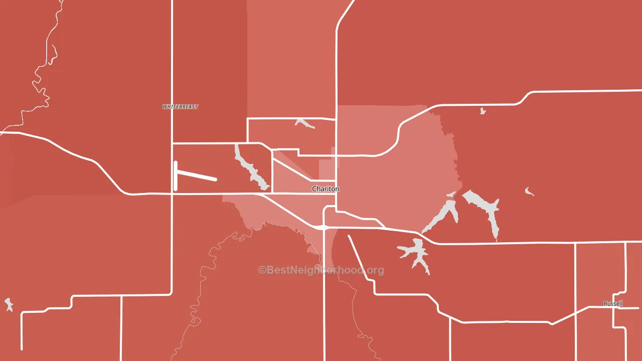 Chariton, IA block-group political-lean map