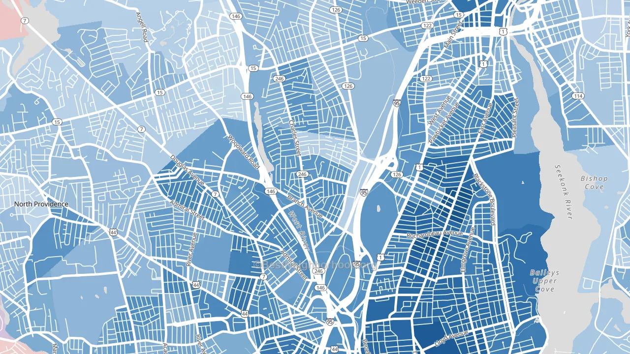 Charles, Providence, RI block-group political-lean map