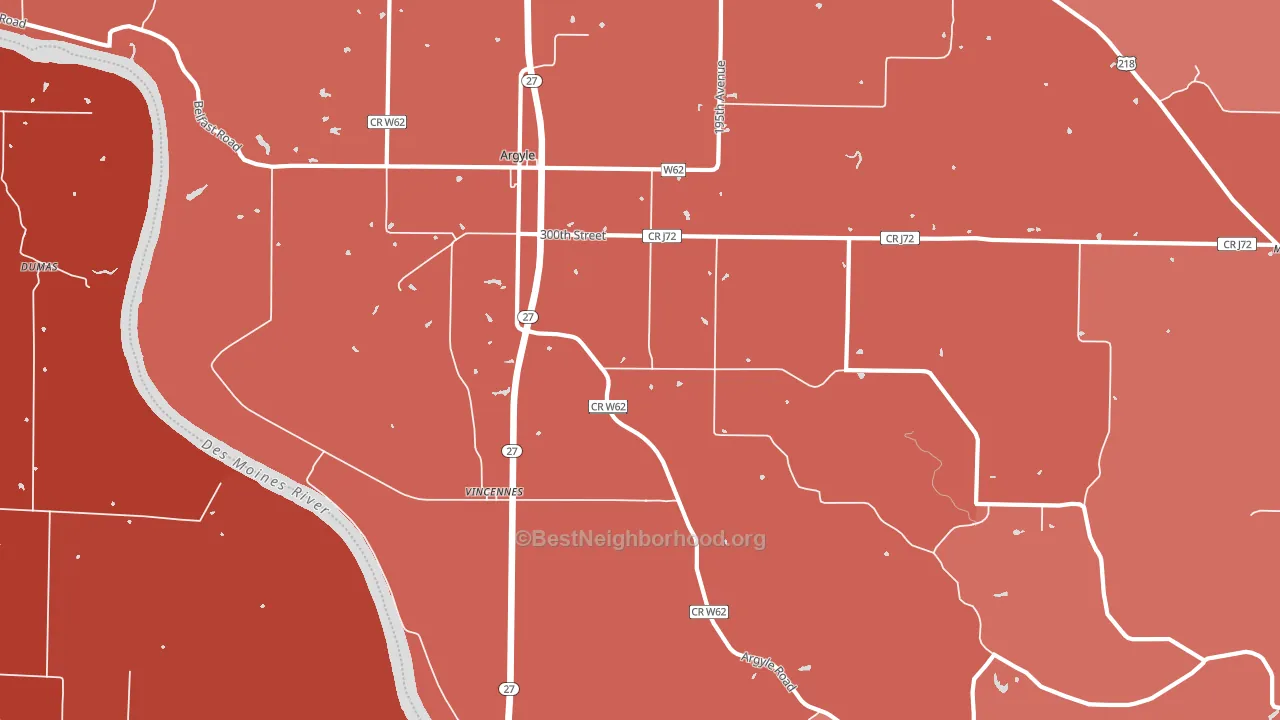 Charleston, IA block-group political-lean map