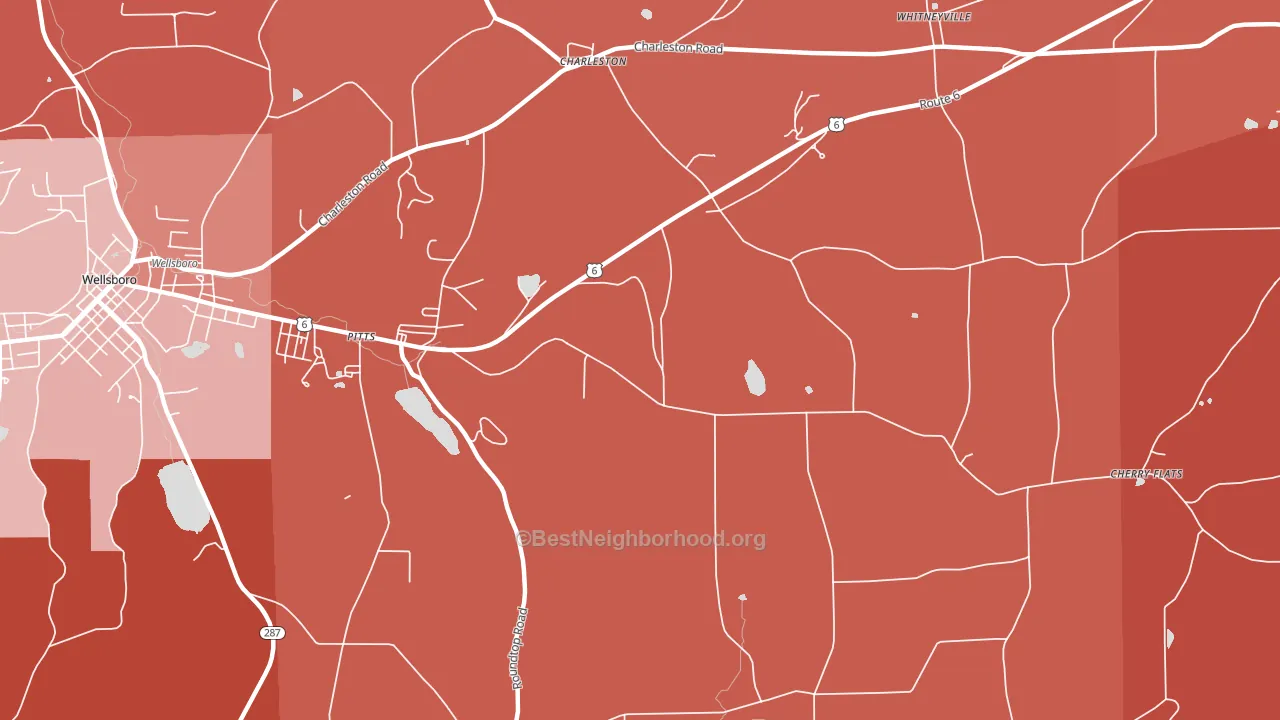 Charleston, PA block-group political-lean map