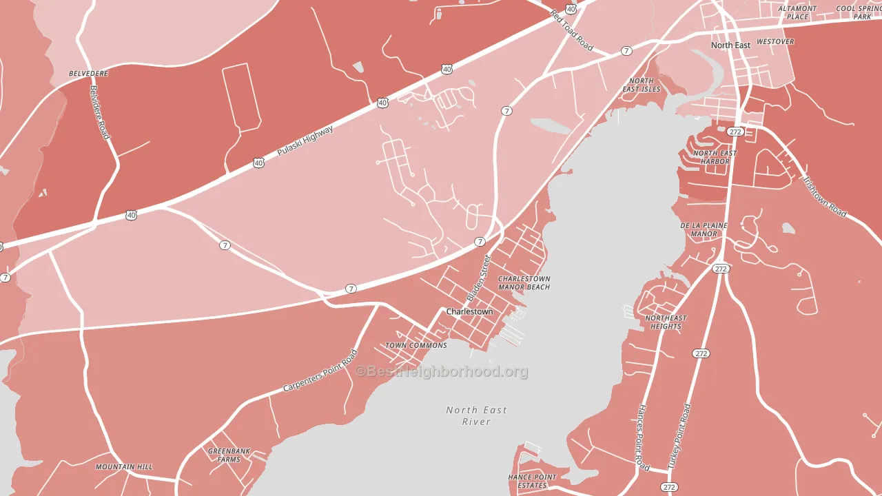 Charlestown, MD block-group political-lean map