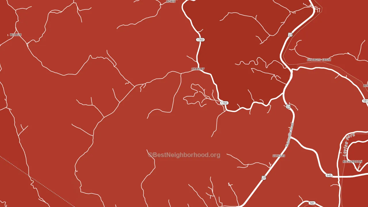 Charley, KY block-group political-lean map