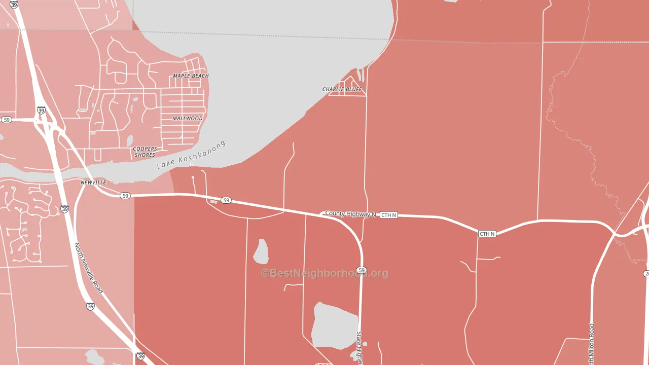 Charlie Bluff, WI block-group political-lean map