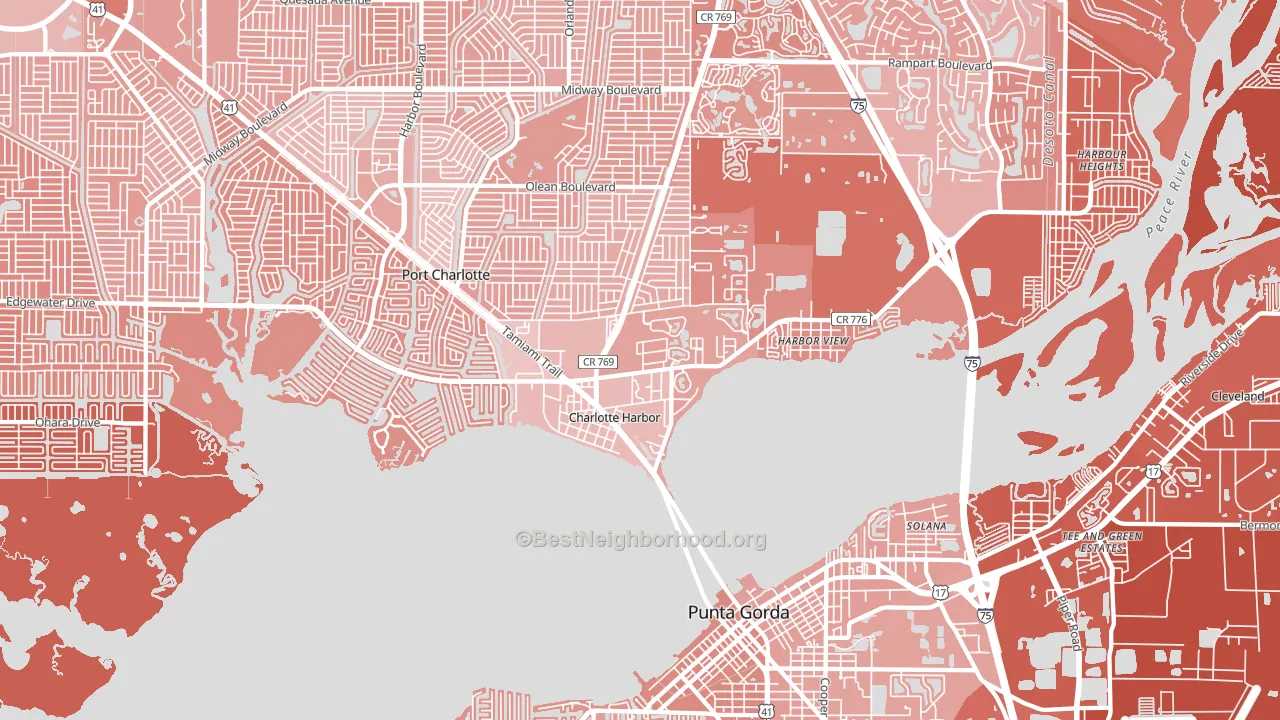 Charlotte Harbor, FL block-group political-lean map