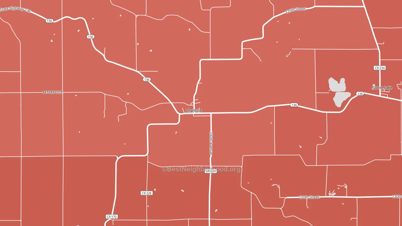 Charlotte, IA block-group political-lean map