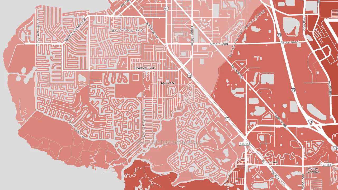 Charlotte Park, FL block-group political-lean map