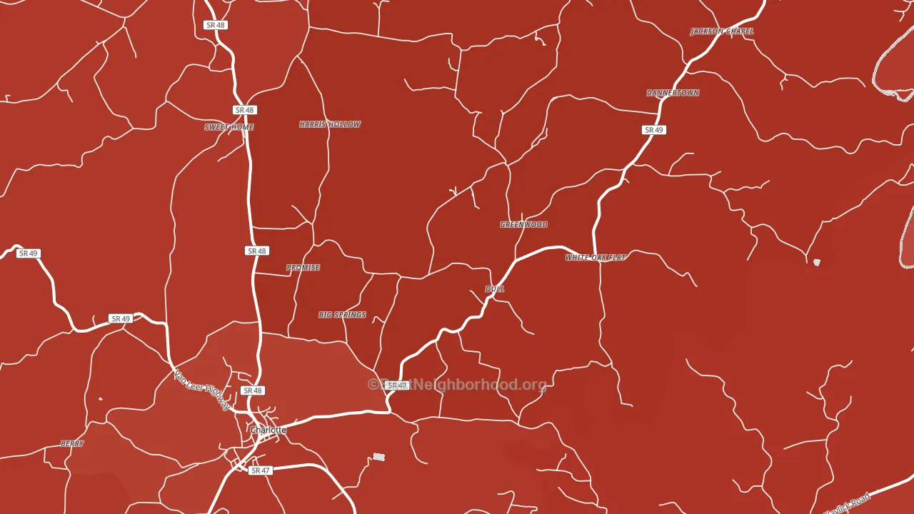 Charlotte, TN block-group political-lean map