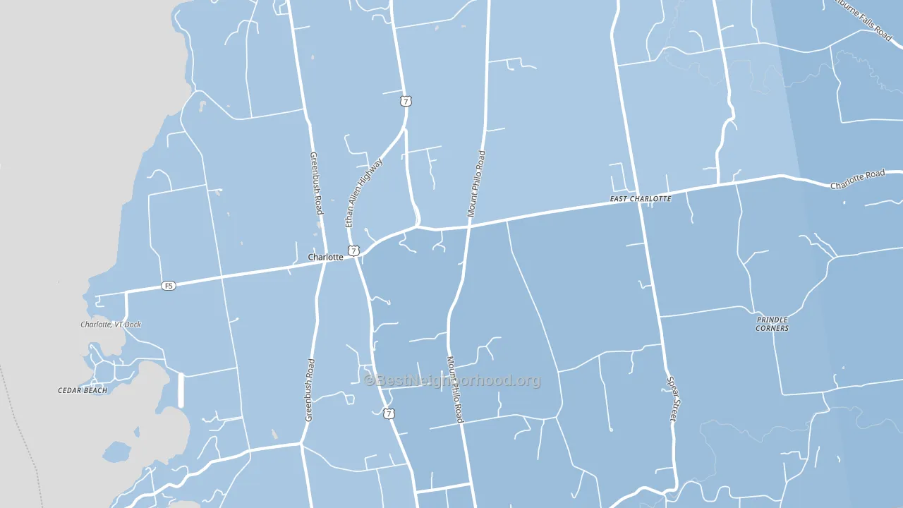 Charlotte, VT block-group political-lean map