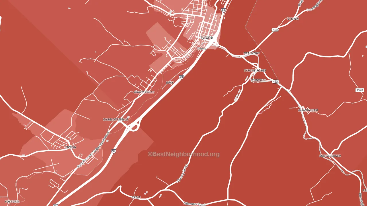 Charlottsville, PA block-group political-lean map