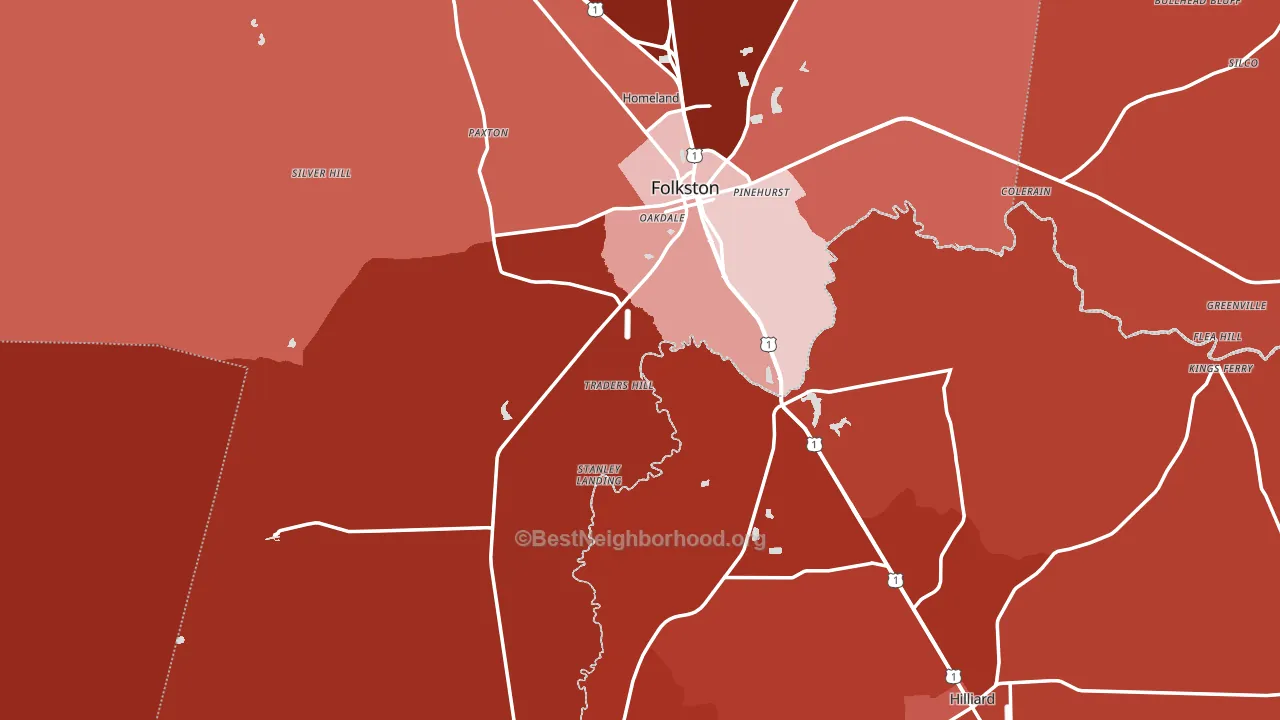 Charlton County, GA block-group political-lean map