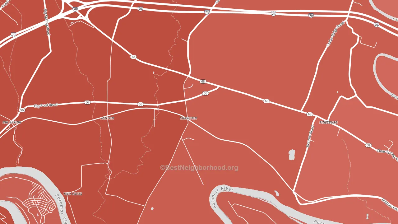 Charlton, MD block-group political-lean map