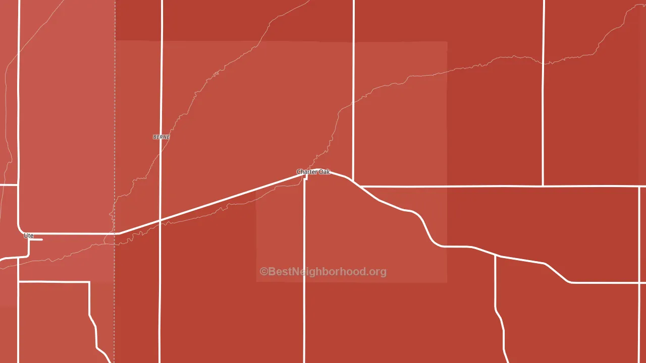 Charter Oak, IA block-group political-lean map
