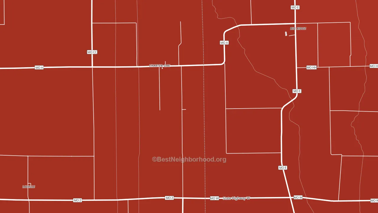 Charter Oak, MO block-group political-lean map