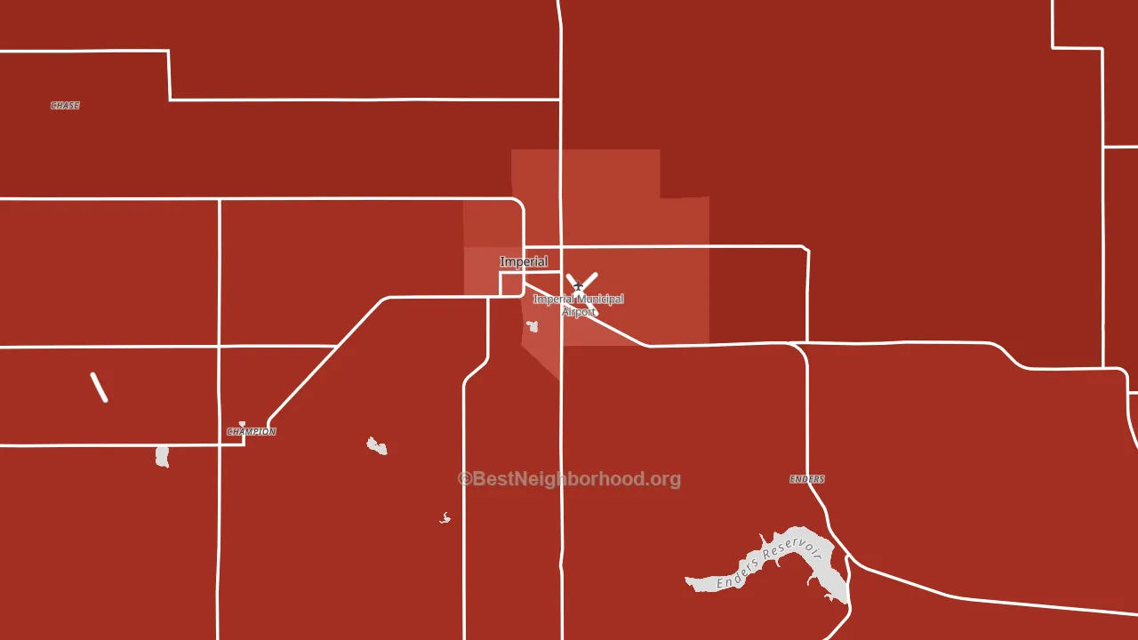 Chase County, NE block-group political-lean map