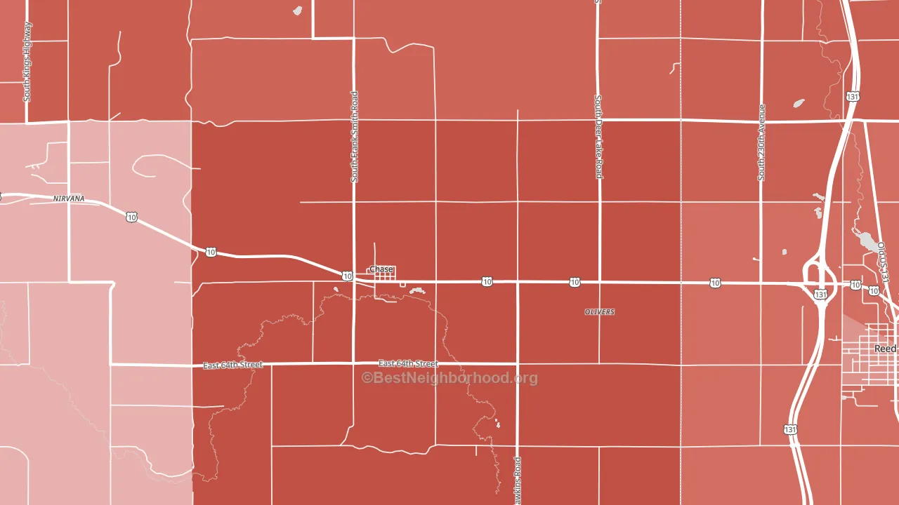 Chase, MI block-group political-lean map