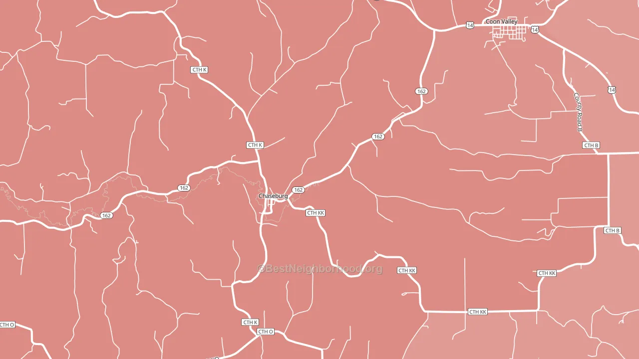 Chaseburg, WI block-group political-lean map