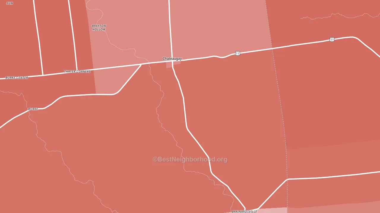 Chateaugay, NY block-group political-lean map