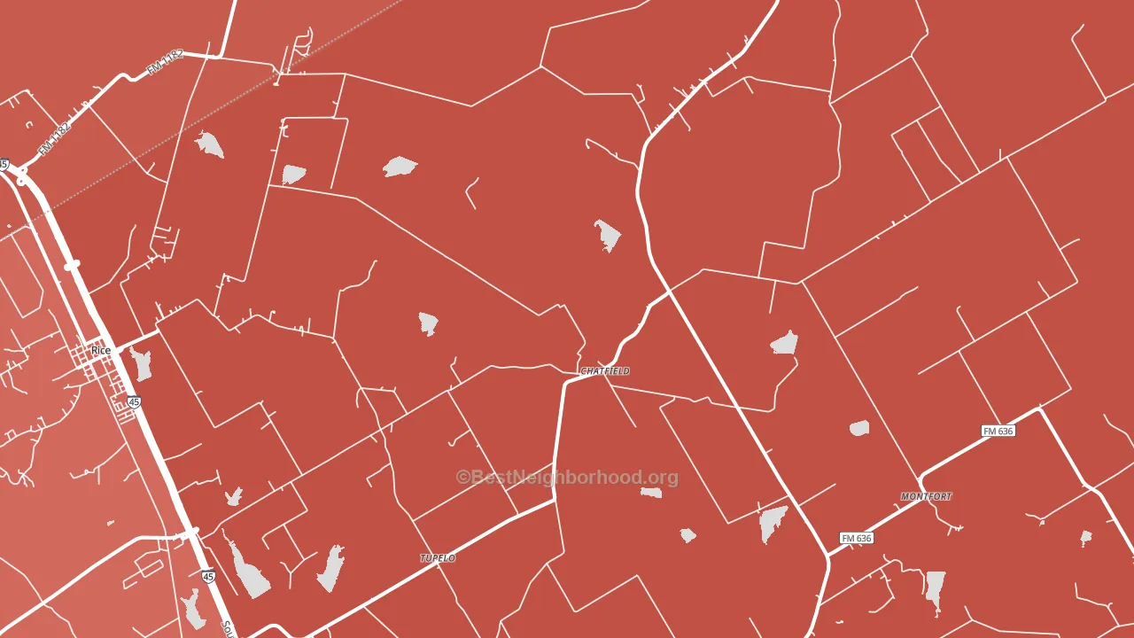 Chatfield, TX block-group political-lean map