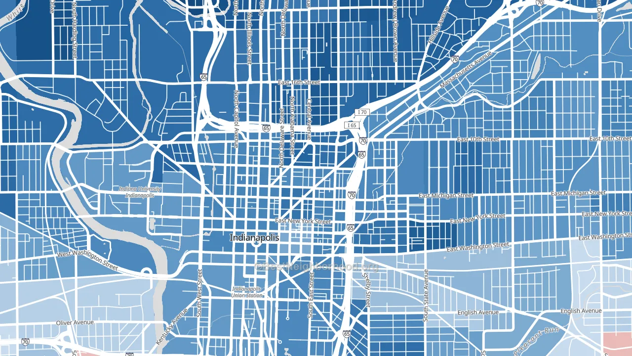Chatham-Arch, Indianapolis, IN block-group political-lean map