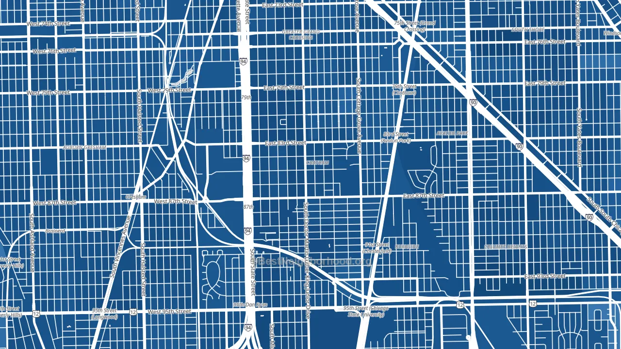 Chatham, Chicago, IL block-group political-lean map